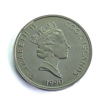 Cookeilanden. 50 Dollars 1990 Mark Twain / 500 Years of