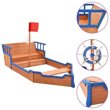 vidaXL Zandbak piratenschip 190x94,5x101 cm vurenhout, Verzenden, Nieuw