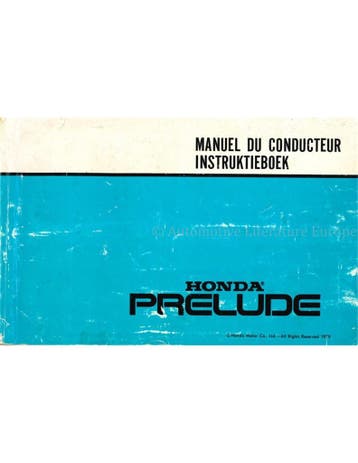 1979 HONDA PRELUDE INSTRUCTIEBOEKJE FRANS | NEDERLANDS