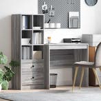 vidaXL Bureau met lade met plank met opslag 2 pcs Grijs, Verzenden, Nieuw