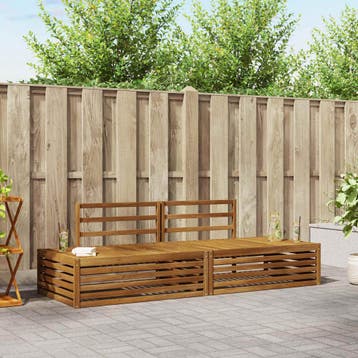 vidaXL Buiten bank set Naturel 203,5 x 83 x 73 cm Massief, Verzenden, Nieuw