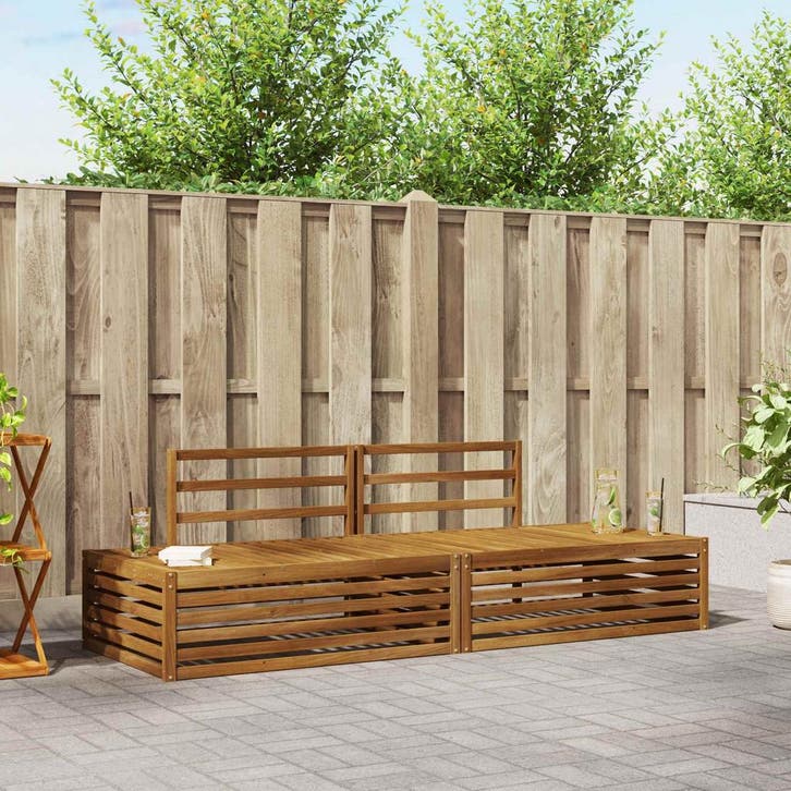 vidaXL Buiten bank set Naturel 203,5 x 83 x 73 cm Massief, Tuin en Terras, Tuinsets en Loungesets, Nieuw, Verzenden