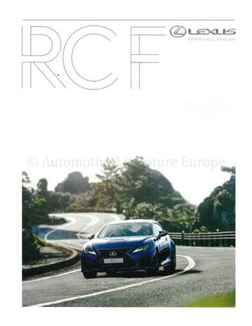 2019 LEXUS RC F BROCHURE NEDERLANDS, Nieuw