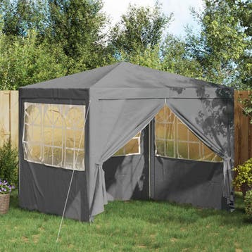 vidaXL Partytent 250 x 250 x 240 cm Lichtgrijs PE en staal, Verzenden, Nieuw