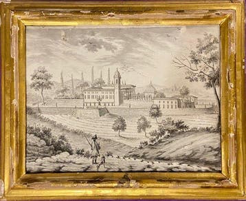 Italian School (XVIII) - View of an Italian villa