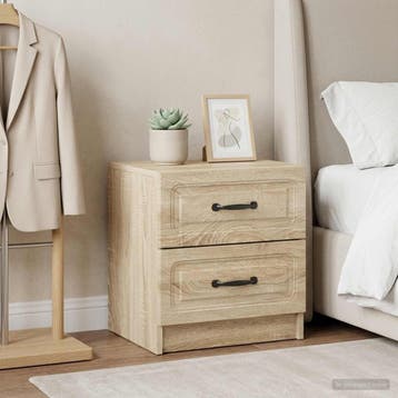 vidaXL Nachtkastje 2 st Sonoma Eiken 43 x 34,5 x 44,5 cm, Verzenden, Nieuw