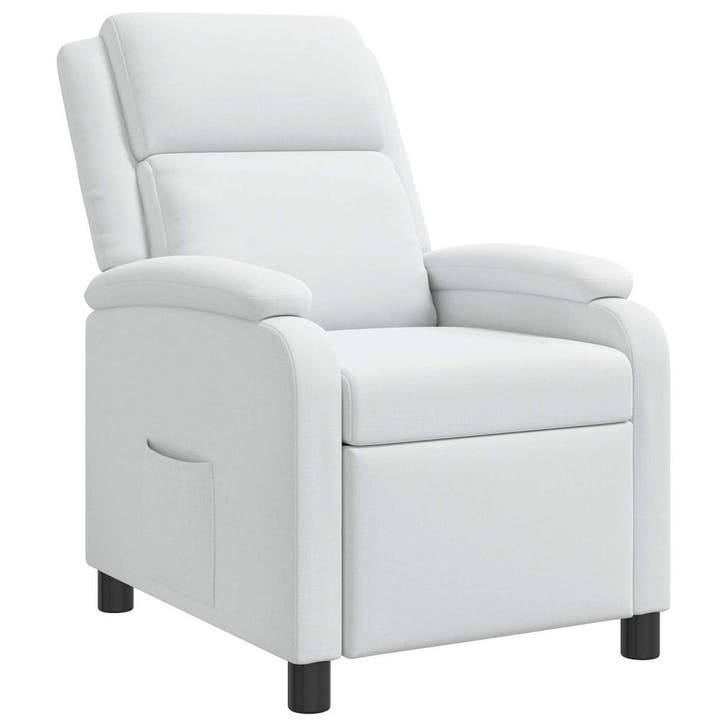vidaXL Recliner Wit Stof, Huis en Inrichting, Fauteuils, Nieuw, Verzenden
