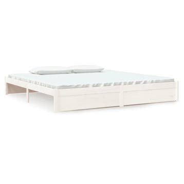 Bedframe massief hout | Tweede kansje | OP = OP, Huis en Inrichting, Slaapkamer | Bedden, Verzenden, Wit, Tweepersoons, Zo goed als nieuw