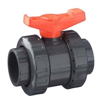 Pvc kogelkraan 50mm dubbele wartel  PN10 (Pvc materiaal), Verzenden, Nieuw