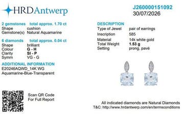 Ensemble de bijoux 2 pièces - 14 carats Or blanc - 2.21ct.