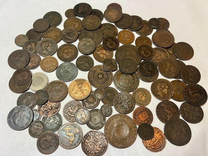 Spanje, Portugal, Argentinië, Chili. Collection of coins, Postzegels en Munten, Munten | Europa | Niet-Euromunten