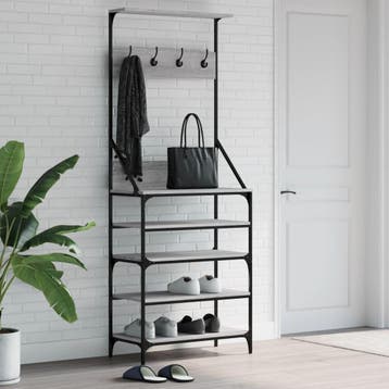 vidaXL Kledingrek met schoenenrek 70x34x184 cm grijs sonoma, Verzenden, Nieuw