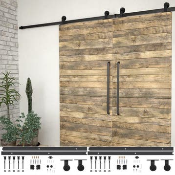 vidaXL Hardwaresets voor schuifdeuren 2 st 200 cm staal, Verzenden