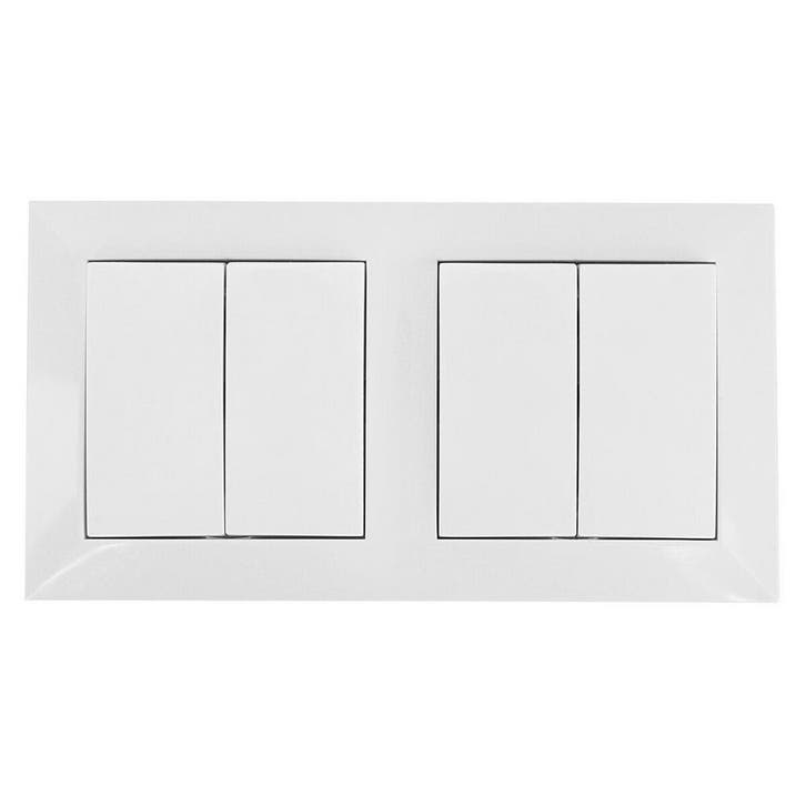 Aigi Cika 2-voudige wisselschakelaar 4-knop Wit 230V LED, Bricolage & Construction, Électricité & Câbles, Envoi