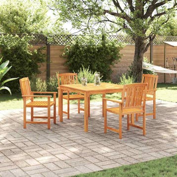 vidaXL Tuin Eettafel Set 5 st Bruin Massief Acacia Hout, Verzenden, Nieuw