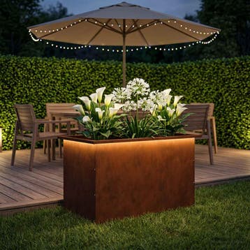 vidaXL Tuinplantenbak met led Roestkleurig 50 x 80 x 48 cm, Verzenden, Nieuw