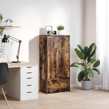 vidaXL Kast met lade 55,5x34x119,5 cm spaanplaat gerookt, Verzenden, Nieuw