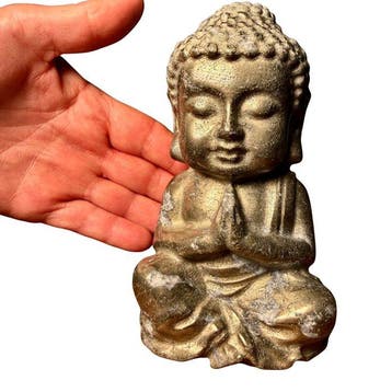Bouddha en Pyrite x Quartz XXL - premium Sculpture - Hauteur