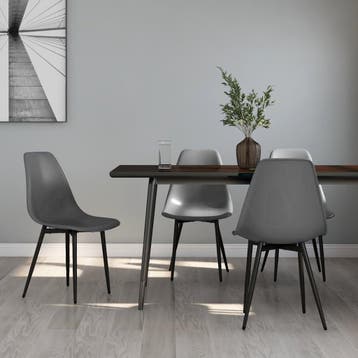 vidaXL Eetkamerstoelen 4 st PP grijs, Verzenden, Nieuw