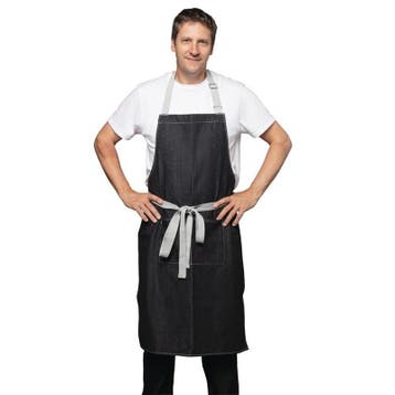 Whites Southside halterschort zwart denim |, Verzenden