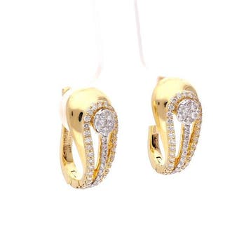 Oorbellen - 18 karaat Geel goud - 0.65ct. tw. Diamant, Nieuw