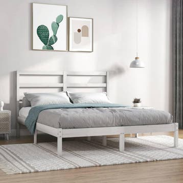vidaXL Bedframe zonder matras massief grenenhout wit 120x200, Verzenden, Nieuw