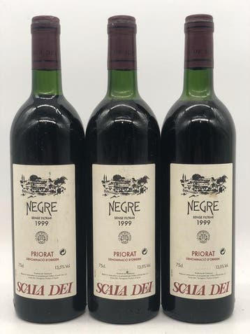 3 x 75cl Negre Scala Dei Priorat 1999 (rood), Ophalen of Verzenden, Rode wijn