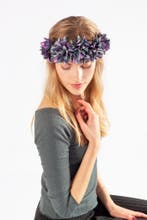 Bloemenkrans Haar Dahlia Paars Blauw Paarse Bloemen Haarband, Ophalen of Verzenden, Nieuw