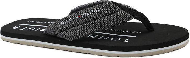 Tommy Hilfiger Flip Flops Chambray Zwart maat 42 Heren, Kleding | Dames, Schoenen, Grijs, Nieuw, Verzenden