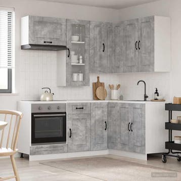 vidaXL Keukenblok KALMAR 8 st Betongrijs Bewerkt hout, Verzenden, Nieuw