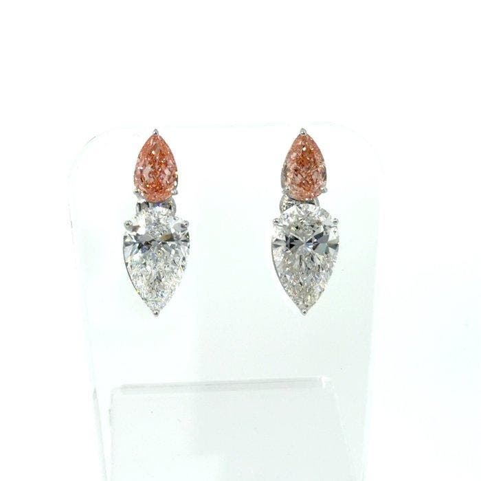 Oorbellen - 14 karaat Witgoud - 8.32ct. tw. Diamant, Bijoux, Sacs & Beauté, Boucles d'oreilles