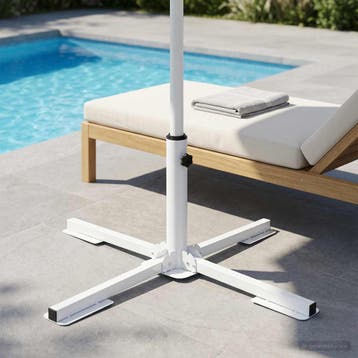 vidaXL Parasol Stand Wit Staal, Tuin en Terras, Verzenden, Nieuw