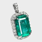 Sans prix de réserve - Pendentif - 14 carats Or blanc, IGI