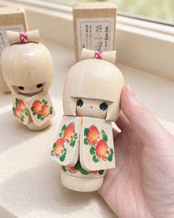 Creatieve kokeshi Hanafuku Kokeshi meisje - Hout - Tamura