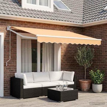 vidaXL Uitschuifbare luifel Zand 3,5 x 2 m Polyester en, Verzenden