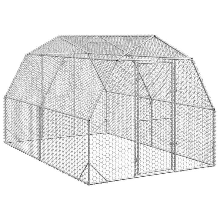 vidaXL Kippenren 2,5x4x2,25 m gegalvaniseerd staal, Dieren en Toebehoren, Knaagdieren en Konijnen | Hokken en Kooien, Nieuw, Verzenden