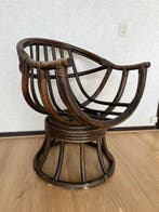 Fauteuil - Rattan, Hout - Vintage rotan manou draaistoel