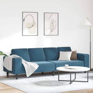 vidaXL Woonkamerbank / zetel Blauw 250 x 77 x 76 cm, Verzenden, Nieuw