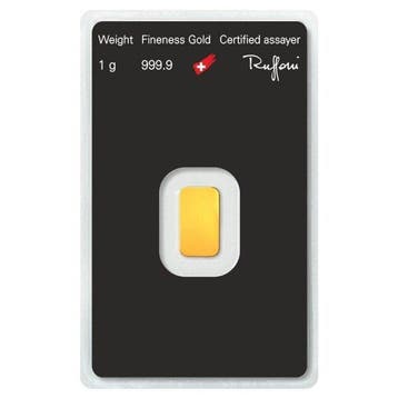 1 gramme - Or .999 - 1 Gram 9999 Fine Gold Bar Argor-Heraeus