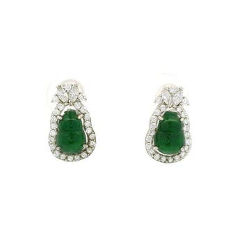 Jade - Zilver, S925 Zilveren jadeietoorbellen –