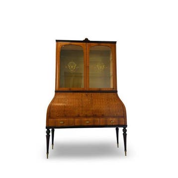 Secrétaire - Hout, Palissander, Messing, Glas