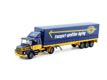 Schaal 1:50 Tekno M80203 Zweden 1980 ASG Huifoplegger #4069, Ophalen of Verzenden, Gebruikt, Tekno