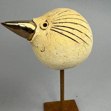 Ewa Budzowska - NO RESERVE- BIRD- (decorated 24 carat gold), Antiek en Kunst