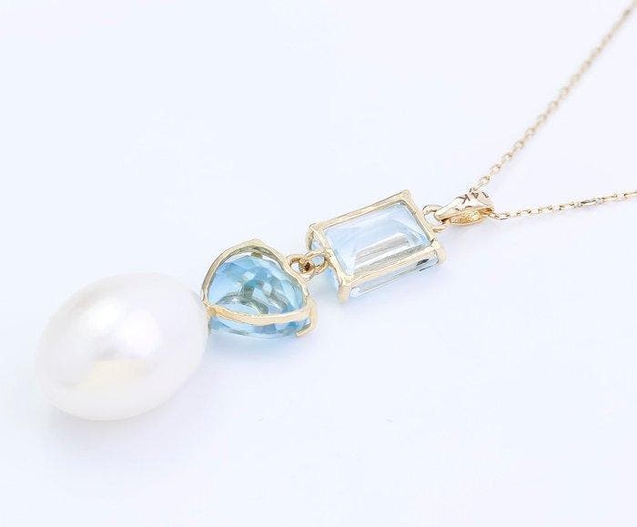 Sans prix de réserve - Collier - 14 carats Or jaune Perle -, Handtassen en Accessoires, Kettingen