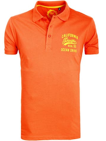 E-bound Polo Shirt Heren Met California Pacific Print Rood, Verzenden, Nieuw