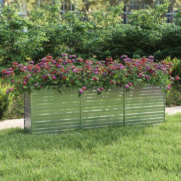 vidaXL Plantenbak verhoogd 240x40x77 cm gegalvaniseerd staal, Verzenden