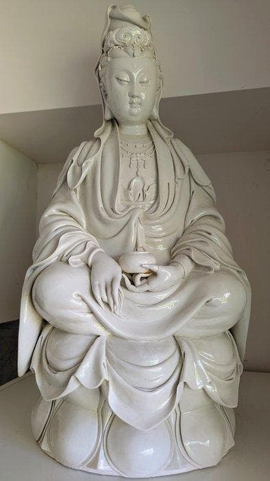 Statue, Guanyin - 62.5 cm - Porcelaine, Céramique, Antiek en Kunst, Antiek | Glaswerk en Kristal