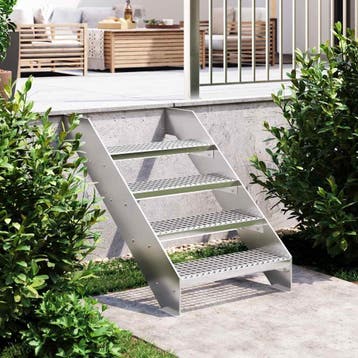 vidaXL Traptrede rooster 60x24x7 cm gegalvaniseerd staal, Doe-het-zelf en Bouw, Verzenden, Nieuw