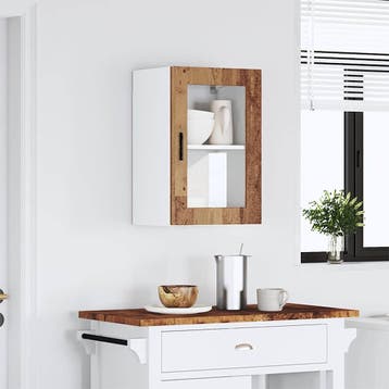 vidaXL Keukenbovenkast met glazen deur Porto oud houtkleurig, Verzenden, Nieuw