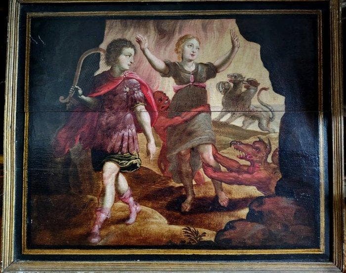 Flämische Schule (XVII) - Orpheus und Eurydike, Antiek en Kunst, Kunst | Schilderijen | Klassiek